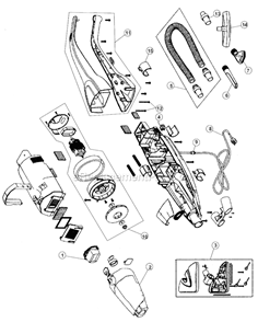 Part Location Diagram of 2370155300 Dirt Devil Handle Assembly